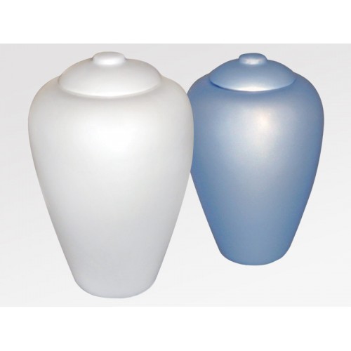 Sand and Gelatine Urn - Classic Pearl (L) and Classic Aqua Blue (R)